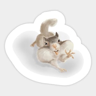 伸懒腰的小松鼠stretching little squirrel Sticker